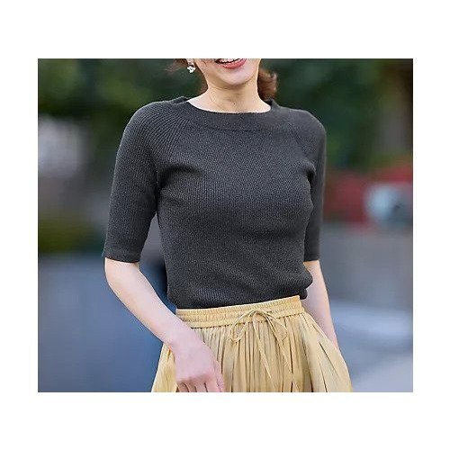 【エニー/ANY】のラメリブニット インテリア・キッズ・メンズ・レディースファッション・服の通販 founy(ファニー) 　ファッション　Fashion　レディースファッション　Fashion for Women　トップス・カットソー　Cut & Sew Tops　ニット　Knit Tops & Sweaters　インナー　Innerwear　フィット　Fit, Slim Fit　チャコール|ID: prp329100004839017 ipo3291000000036052361