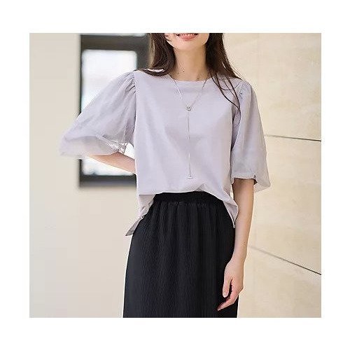 【エニー/ANY】のチュールコンビパフスリーブプルオーバー インテリア・キッズ・メンズ・レディースファッション・服の通販 founy(ファニー) https://founy.com/ ファッション Fashion レディースファッション Fashion for Women トップス・カットソー Cut & Sew Tops カジュアルプルオーバー・ニットトップス Pullovers & Knit Tops / Casual Pullovers カットソー Cut and Sewn Top シンプル Simple, Minimal ストレッチ Stretch, Stretchy Fabric スリット Slit, Slit Detail スリーブ Sleeve, Long Sleeve / Short Sleeve チュール Tulip, Tulip Motif デニム Denim, Jeans Material トレンド Trend, Trending Now |ID: prp329100004839021 ipo3291000000035293664