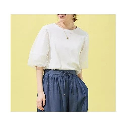 【エニー/ANY】のチュールコンビパフスリーブプルオーバー インテリア・キッズ・メンズ・レディースファッション・服の通販 founy(ファニー) https://founy.com/ ファッション Fashion レディースファッション Fashion for Women トップス・カットソー Cut & Sew Tops カジュアルプルオーバー・ニットトップス Pullovers & Knit Tops / Casual Pullovers カットソー Cut and Sewn Top シンプル Simple, Minimal ストレッチ Stretch, Stretchy Fabric スリット Slit, Slit Detail スリーブ Sleeve, Long Sleeve / Short Sleeve チュール Tulip, Tulip Motif デニム Denim, Jeans Material トレンド Trend, Trending Now |ID: prp329100004839021 ipo3291000000036320706