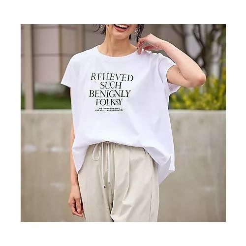 【エニー/ANY】のフレンチスリーブロゴTシャツ インテリア・キッズ・メンズ・レディースファッション・服の通販 founy(ファニー) 　ファッション　Fashion　レディースファッション　Fashion for Women　トップス・カットソー　Cut & Sew Tops　シャツ・ブラウス・オフィスカジュアル　Elegant Blouses & Button-Ups　ロングTシャツ・Tシャツ　Longline T-Shirts & Tees　インナー　Innerwear　ジャケット　Jacket, Outerwear　スリーブ　Sleeve, Long Sleeve / Short Sleeve　デニム　Denim, Jeans Material　バランス　Balance, Style Balance　フレンチ　French, French Style　ラウンド　Round, Round Neck　オフ|ID: prp329100004839025 ipo3291000000036320734