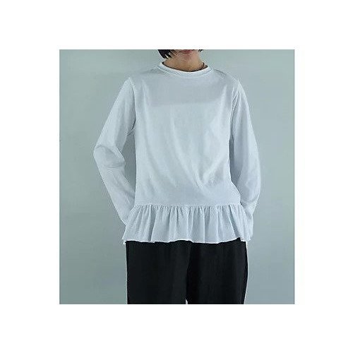 【マージュール/marjour】のHEM FRILL TEE インテリア・キッズ・メンズ・レディースファッション・服の通販 founy(ファニー) https://founy.com/ ファッション Fashion レディースファッション Fashion for Women カットソー Cut and Sewn Top シンプル Simple, Minimal ストレッチ Stretch, Stretchy Fabric スリーブ Sleeve, Long Sleeve / Short Sleeve デニム Denim, Jeans Material バランス Balance, Style Balance フリル Frill, Ruffle ベーシック Basic, Essential ポケット Pocket, Pocket Detail ロング Long, Long-Length ワイド Wide, Wide Fit |ID: prp329100004839028 ipo3291000000035261648