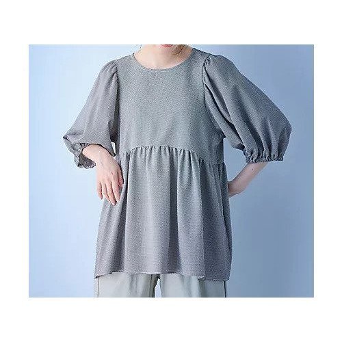 【エニー/ANY】の【WEB限定】サッカーギャザーペプラムブラウス 人気、トレンドファッション・服の通販 founy(ファニー) 　ファッション　Fashion　レディースファッション　Fashion for Women　トップス・カットソー　Cut & Sew Tops　シャツ・ブラウス・オフィスカジュアル　Elegant Blouses & Button-Ups　おすすめ　Recommended / Our Picks　サッカー　Seersucker, Summer Fabric　デニム　Denim, Jeans Material　バランス　Balance, Style Balance　ペプラム　Peplum, Flared Hem　エレガント 上品　Elegant　other-2|ID: prp329100004839029 ipo3291000000035920844