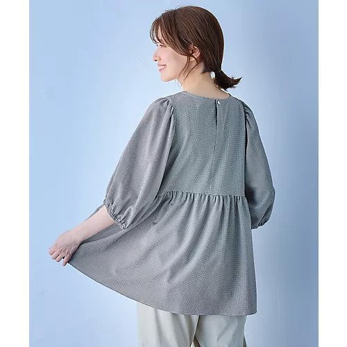 【エニー/ANY】の【WEB限定】サッカーギャザーペプラムブラウス 人気、トレンドファッション・服の通販 founy(ファニー) 　ファッション　Fashion　レディースファッション　Fashion for Women　トップス・カットソー　Cut & Sew Tops　シャツ・ブラウス・オフィスカジュアル　Elegant Blouses & Button-Ups　おすすめ　Recommended / Our Picks　サッカー　Seersucker, Summer Fabric　デニム　Denim, Jeans Material　バランス　Balance, Style Balance　ペプラム　Peplum, Flared Hem　エレガント 上品　Elegant　other-3|ID: prp329100004839029 ipo3291000000035920845