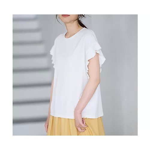 【エニー/ANY】のストレッチピケフリルTシャツ 人気、トレンドファッション・服の通販 founy(ファニー) 　ファッション　Fashion　レディースファッション　Fashion for Women　トップス・カットソー　Cut & Sew Tops　シャツ・ブラウス・オフィスカジュアル　Elegant Blouses & Button-Ups　ロングTシャツ・Tシャツ　Longline T-Shirts & Tees　おすすめ　Recommended / Our Picks　インナー　Innerwear　スリーブ　Sleeve, Long Sleeve / Short Sleeve　デニム　Denim, Jeans Material　フェミニン　Feminine, Girly　フリル　Frill, Ruffle　洗える　Machine Washable　other-3|ID: prp329100004839031 ipo3291000000035317573
