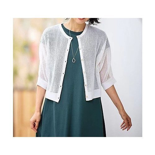 【エニー/ANY】のメッシュパターンニットカーディガン 人気、トレンドファッション・服の通販 founy(ファニー) 　ファッション　Fashion　レディースファッション　Fashion for Women　トップス・カットソー　Cut & Sew Tops　ニット　Knit Tops & Sweaters　カーディガン・羽織り　Layered Style Cardigans　おすすめ　Recommended / Our Picks　アクリル　Acrylic Material　カーディガン　Cardigan, Knitwear　シンプル　Simple, Minimal　トレンド　Trend, Trending Now　メタル　Metal, Metal Parts　メッシュ　Mesh, Net Fabric　エレガント 上品　Elegant　夏　Summer　羽織　Haori, Light Jacket　other-2|ID: prp329100004839037 ipo3291000000036320716