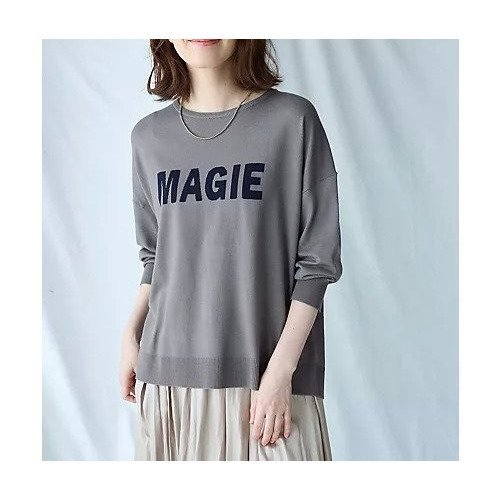 【エニー/ANY】のインターシャロゴニット インテリア・キッズ・メンズ・レディースファッション・服の通販 founy(ファニー) 　ファッション　Fashion　レディースファッション　Fashion for Women　トップス・カットソー　Cut & Sew Tops　ニット　Knit Tops & Sweaters　インナー　Innerwear　コンパクト　Compact, Small Size　シンプル　Simple, Minimal　グレー|ID: prp329100004839050 ipo3291000000035902739