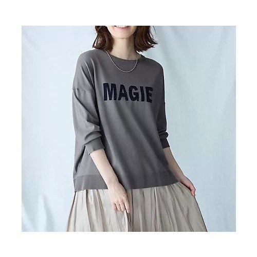 【エニー/ANY】のインターシャロゴニット 人気、トレンドファッション・服の通販 founy(ファニー) 　ファッション　Fashion　レディースファッション　Fashion for Women　トップス・カットソー　Cut & Sew Tops　ニット　Knit Tops & Sweaters　インナー　Innerwear　コンパクト　Compact, Small Size　シンプル　Simple, Minimal　other-3|ID: prp329100004839050 ipo3291000000035902742