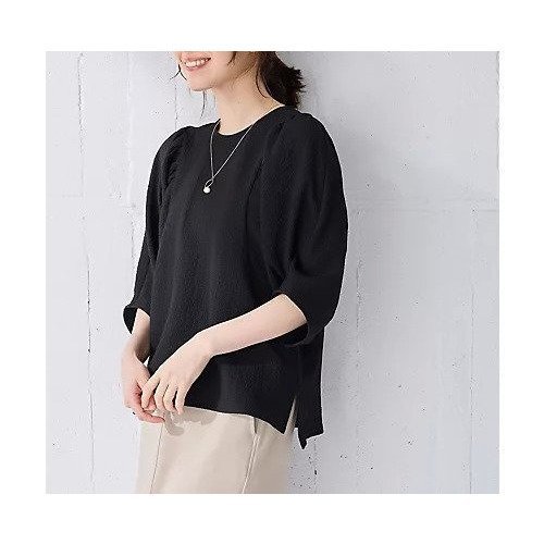 【エニー/ANY】のボリュームショルダーふくれプルオーバー インテリア・キッズ・メンズ・レディースファッション・服の通販 founy(ファニー) 　ファッション　Fashion　レディースファッション　Fashion for Women　トップス・カットソー　Cut & Sew Tops　カジュアルプルオーバー・ニットトップス　Pullovers & Knit Tops / Casual Pullovers　ギャザー　Gathered, Ruffled　ショルダー　Shoulder, Shoulder Strap　シンプル　Simple, Minimal　スリット　Slit, Slit Detail　トレンド　Trend, Trending Now　ベスト　Vest, Waistcoat　ワイド　Wide, Wide Fit　エレガント 上品　Elegant　ブラック|ID: prp329100004839053 ipo3291000000035261776