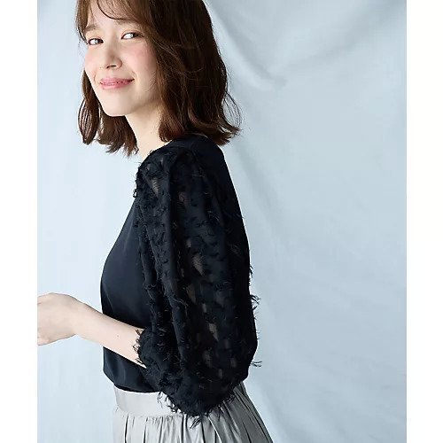 【エニー/ANY】のシルケットスムースジャガードスリーブプルオーバー 人気、トレンドファッション・服の通販 founy(ファニー) 　ファッション　Fashion　レディースファッション　Fashion for Women　トップス・カットソー　Cut & Sew Tops　カジュアルプルオーバー・ニットトップス　Pullovers & Knit Tops / Casual Pullovers　おすすめ　Recommended / Our Picks　インナー　Innerwear　シンプル　Simple, Minimal　スラックス　Slacks, Dress Pants　スリット　Slit, Slit Detail　デニム　Denim, Jeans Material　トレンド　Trend, Trending Now　ベーシック　Basic, Essential　other-3|ID: prp329100004839054 ipo3291000000035261785