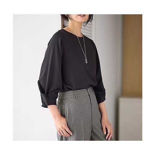 【エニー/ANY】の袖タックプルオーバー インテリア・キッズ・メンズ・レディースファッション・服の通販 founy(ファニー) ファッション Fashion レディースファッション Fashion for Women トップス・カットソー Cut & Sew Tops カジュアルプルオーバー・ニットトップス Pullovers & Knit Tops / Casual Pullovers おすすめ Recommended / Our Picks シンプル Simple, Minimal ダブル Double, Double-Breasted フェイス Face, Facial Design エレガント 上品 Elegant 定番 Standard, Basic Item ブラック|ID: prp329100004839055 ipo3291000000035261788