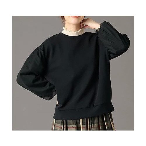 【エニー/ANY】のチュールコンビダンボールプルオーバー インテリア・キッズ・メンズ・レディースファッション・服の通販 founy(ファニー) 　ファッション　Fashion　レディースファッション　Fashion for Women　トップス・カットソー　Cut & Sew Tops　カジュアルプルオーバー・ニットトップス　Pullovers & Knit Tops / Casual Pullovers　おすすめ　Recommended / Our Picks　インナー　Innerwear　コンビ　Combo, Combination Style　タートル　Turtleneck, Turtle Collar　チュール　Tulip, Tulip Motif　デニム　Denim, Jeans Material　洗える　Machine Washable　ブラック|ID: prp329100004839062 ipo3291000000036284943