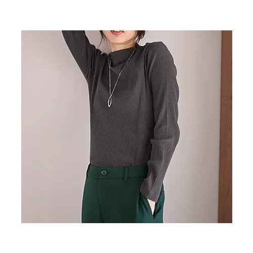 【エニー/ANY】のテレコハイネックロングスリーブTシャツ インテリア・キッズ・メンズ・レディースファッション・服の通販 founy(ファニー) 　ファッション　Fashion　レディースファッション　Fashion for Women　トップス・カットソー　Cut & Sew Tops　シャツ・ブラウス・オフィスカジュアル　Elegant Blouses & Button-Ups　ロングTシャツ・Tシャツ　Longline T-Shirts & Tees　おすすめ　Recommended / Our Picks　インナー　Innerwear　コンパクト　Compact, Small Size　シンプル　Simple, Minimal　ジャケット　Jacket, Outerwear　テレコ　Ribbed, Rib Stitch　ハイネック　High Neck, Mock Neck　フィット　Fit, Slim Fit　ロング　Long, Long-Length　チャコール|ID: prp329100004839064 ipo3291000000035261843