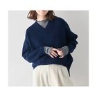 【エニー/ANY】のラムウールVネックプルオーバー ダークブルー|ID: prp329100004839066 ipo3291000000035261851