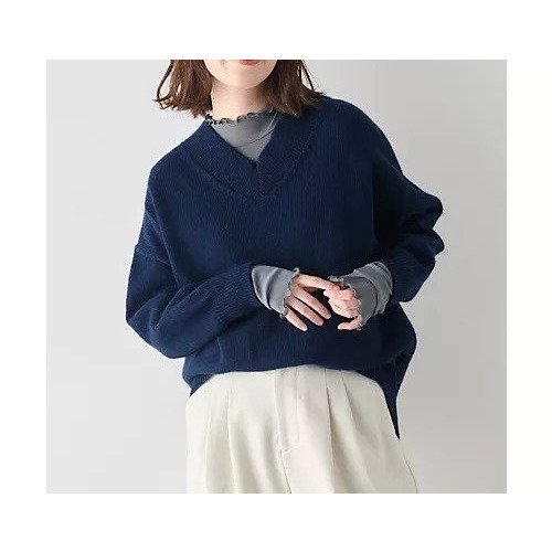 【エニー/ANY】のラムウールVネックプルオーバー インテリア・キッズ・メンズ・レディースファッション・服の通販 founy(ファニー) 　ファッション　Fashion　レディースファッション　Fashion for Women　トップス・カットソー　Cut & Sew Tops　カジュアルプルオーバー・ニットトップス　Pullovers & Knit Tops / Casual Pullovers　Vネックトップス　V-Neck Tops / V-Cut Neckline Shirts　タートル　Turtleneck, Turtle Collar　トレンド　Trend, Trending Now　ベーシック　Basic, Essential　洗える　Machine Washable　ダークブルー|ID: prp329100004839066 ipo3291000000035261851