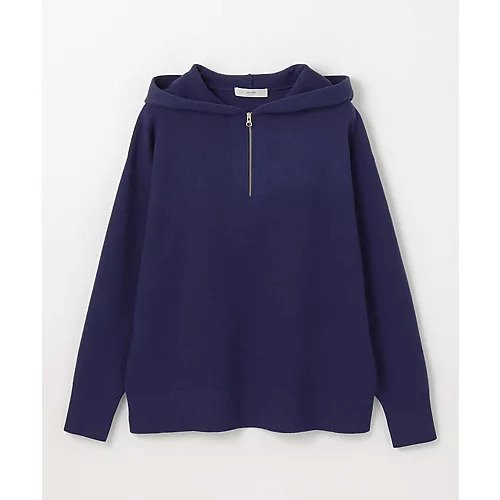 【エニー/ANY】のハーフジップニットフーディー インテリア・キッズ・メンズ・レディースファッション・服の通販 founy(ファニー) https://founy.com/ ファッション Fashion レディースファッション Fashion for Women トップス・カットソー Cut & Sew Tops ニット Knit Tops & Sweaters おすすめ Recommended / Our Picks インナー Innerwear スウェット / スエット Sweatshirt, Sweatwear デニム Denim, Jeans Material ハイネック High Neck, Mock Neck エレガント 上品 Elegant |ID: prp329100004839069 ipo3291000000035300843