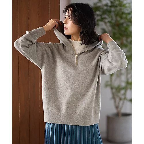 【エニー/ANY】のハーフジップニットフーディー 人気、トレンドファッション・服の通販 founy(ファニー) ファッション Fashion レディースファッション Fashion for Women トップス・カットソー Cut & Sew Tops ニット Knit Tops & Sweaters おすすめ Recommended / Our Picks インナー Innerwear スウェット / スエット Sweatshirt, Sweatwear デニム Denim, Jeans Material ハイネック High Neck, Mock Neck エレガント 上品 Elegant other-2|ID: prp329100004839069 ipo3291000000035300849