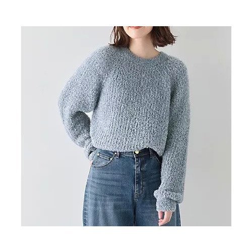 【エニー/ANY】のカーリーファンシーニット 人気、トレンドファッション・服の通販 founy(ファニー) 　ファッション　Fashion　レディースファッション　Fashion for Women　トップス・カットソー　Cut & Sew Tops　ニット　Knit Tops & Sweaters　おすすめ　Recommended / Our Picks　インナー　Innerwear　コンパクト　Compact, Small Size　デニム　Denim, Jeans Material　バランス　Balance, Style Balance　エレガント 上品　Elegant　畦　Ribbed Knit　 other-1|ID: prp329100004839071 ipo3291000000036284995