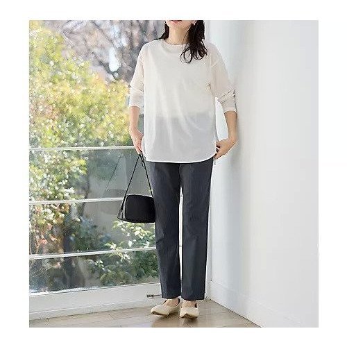 【エニー/ANY】のシア―ラウンドネックTシャツ 人気、トレンドファッション・服の通販 founy(ファニー) 　ファッション　Fashion　レディースファッション　Fashion for Women　トップス・カットソー　Cut & Sew Tops　シャツ・ブラウス・オフィスカジュアル　Elegant Blouses & Button-Ups　ロングTシャツ・Tシャツ　Longline T-Shirts & Tees　インナー　Innerwear　シアー　Sheer, See-Through　シンプル　Simple, Minimal　デニム　Denim, Jeans Material　トレンド　Trend, Trending Now　ラウンド　Round, Round Neck　ロング　Long, Long-Length　洗える　Machine Washable　other-3|ID: prp329100004839077 ipo3291000000036304901