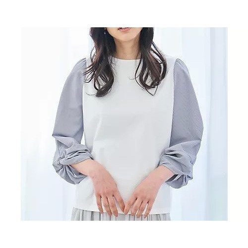 【エニー/ANY】の布帛ねじり袖コンビプルオーバー 人気、トレンドファッション・服の通販 founy(ファニー) 　ファッション　Fashion　レディースファッション　Fashion for Women　トップス・カットソー　Cut & Sew Tops　カジュアルプルオーバー・ニットトップス　Pullovers & Knit Tops / Casual Pullovers　コンビ　Combo, Combination Style　フェミニン　Feminine, Girly　 other-1|ID: prp329100004839083 ipo3291000000036292358