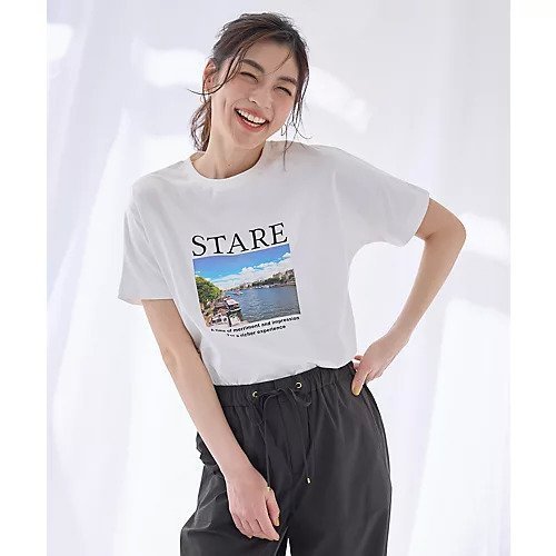 【エニー/ANY】のオーガビッツロゴ・フォトTシャツ インテリア・キッズ・メンズ・レディースファッション・服の通販 founy(ファニー) 　ファッション　Fashion　レディースファッション　Fashion for Women　トップス・カットソー　Cut & Sew Tops　シャツ・ブラウス・オフィスカジュアル　Elegant Blouses & Button-Ups　ロングTシャツ・Tシャツ　Longline T-Shirts & Tees　インナー　Innerwear　シンプル　Simple, Minimal　プリント　Print, Printed Pattern　エレガント 上品　Elegant　洗える　Machine Washable　オフ×フォト|ID: prp329100004839086 ipo3291000000035301088