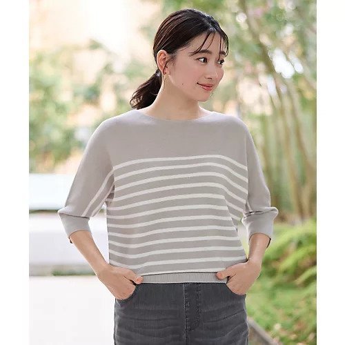 【エニー/ANY】のアクリルガーターニット インテリア・キッズ・メンズ・レディースファッション・服の通販 founy(ファニー) 　ファッション　Fashion　レディースファッション　Fashion for Women　トップス・カットソー　Cut & Sew Tops　ニット　Knit Tops & Sweaters　おすすめ　Recommended / Our Picks　リラックス　Relax, Relaxed Fit　エレガント 上品　Elegant　洗える　Machine Washable　グレー×オフボーダー|ID: prp329100004839092 ipo3291000000035301234