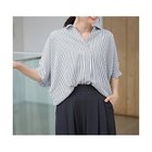 【エニー/ANY】の【新色追加】スキッパーネック袖タックブラウス ブルーストライプ|ID: prp329100004839093 ipo3291000000036271860