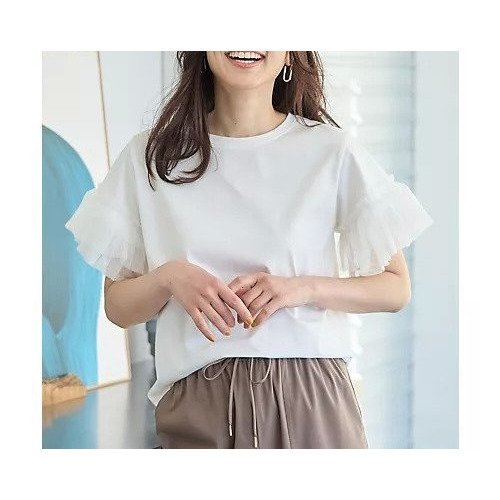 【エニー/ANY】のソロナチュールスリーブプルオーバー 人気、トレンドファッション・服の通販 founy(ファニー) 　ファッション　Fashion　レディースファッション　Fashion for Women　トップス・カットソー　Cut & Sew Tops　カジュアルプルオーバー・ニットトップス　Pullovers & Knit Tops / Casual Pullovers　おすすめ　Recommended / Our Picks　コンビ　Combo, Combination Style　シンプル　Simple, Minimal　チュール　Tulip, Tulip Motif　デニム　Denim, Jeans Material　フェミニン　Feminine, Girly　other-2|ID: prp329100004839095 ipo3291000000036285343