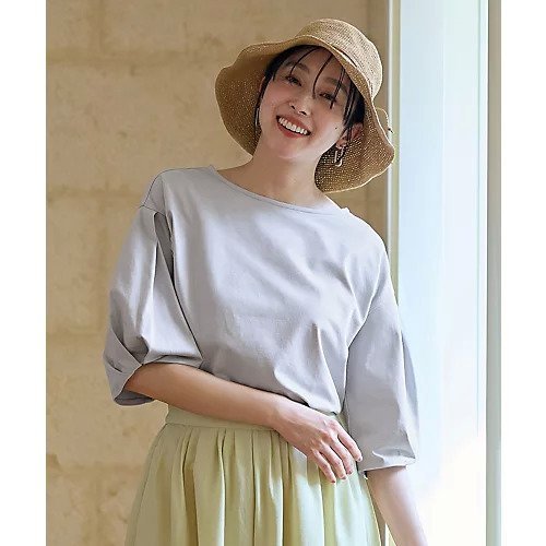 【エニー/ANY】のタックスリーブカットソー インテリア・キッズ・メンズ・レディースファッション・服の通販 founy(ファニー) 　ファッション　Fashion　レディースファッション　Fashion for Women　トップス・カットソー　Cut & Sew Tops　カットソー・ベーシックTシャツ　Cut-and-Sewn Tops / Stretch Tees & Basics　おすすめ　Recommended / Our Picks　インナー　Innerwear　サロペット　Overalls, Salopette　ストレッチ　Stretch, Stretchy Fabric　デニム　Denim, Jeans Material　フェミニン　Feminine, Girly　フォルム　Silhouette, Form　グレー|ID: prp329100004839099 ipo3291000000035262057