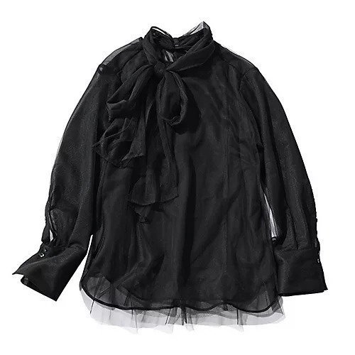 【アルページュストーリー/Arpege story Original】の【Marisol別注】チュールブラウス 人気、トレンドファッション・服の通販 founy(ファニー) 　ファッション　Fashion　レディースファッション　Fashion for Women　トップス・カットソー　Cut & Sew Tops　シャツ・ブラウス・オフィスカジュアル　Elegant Blouses & Button-Ups　シフォン　Chiffon, Lightweight Fabric　チュール　Tulip, Tulip Motif　ビッグ　Big, Oversized　リボン　Ribbon, Bow　ビジネス 仕事 通勤　Business / Work / Commuting　別注　Limited Edition, Custom Order　洗える　Machine Washable　 other-1|ID: prp329100004839280 ipo3291000000035921700