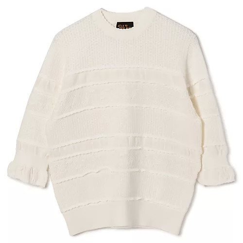 【ペールジュート/Pale Jute】のLace Border Knit インテリア・キッズ・メンズ・レディースファッション・服の通販 founy(ファニー) https://founy.com/ ファッション Fashion レディースファッション Fashion for Women トップス・カットソー Cut & Sew Tops ニット Knit Tops & Sweaters ボーダー Border, Stripe ラウンド Round, Round Neck レース Lace, Lace Fabric 半袖 Short Sleeve, Half Sleeve 洗える Machine Washable |ID: prp329100004839282 ipo3291000000036332458