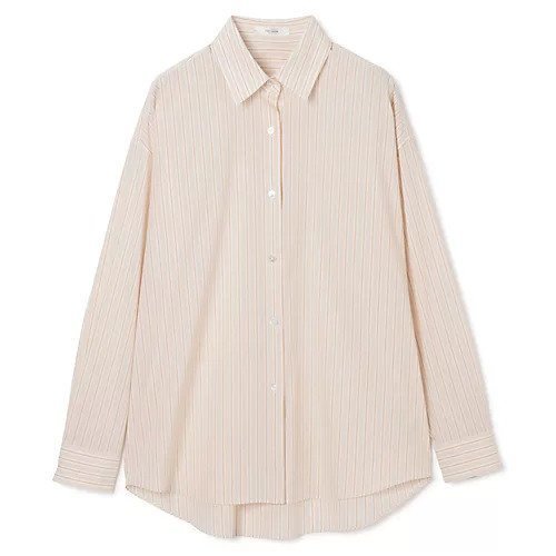 【ザ ロウ/THE ROW】のCASTER SHIRT インテリア・キッズ・メンズ・レディースファッション・服の通販 founy(ファニー) 　ファッション　Fashion　レディースファッション　Fashion for Women　トップス・カットソー　Cut & Sew Tops　シャツ・ブラウス・オフィスカジュアル　Elegant Blouses & Button-Ups　2025年　2025　2025春夏・S/S　Spring/Summer 2025 SS25　カッティング　Cutting Detail　ストライプ　Stripe, Striped Pattern　ダブル　Double, Double-Breasted　プリーツ　Pleats, Pleated　ベーシック　Basic, Essential　ボックス　Boxy, Box Shape　ラウンド　Round, Round Neck　春　Spring　BEIGE / ORANGE|ID: prp329100004840516 ipo3291000000035316201