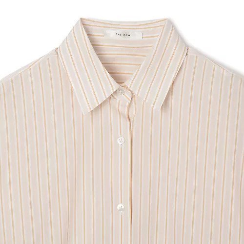【ザ ロウ/THE ROW】のCASTER SHIRT 人気、トレンドファッション・服の通販 founy(ファニー) 　ファッション　Fashion　レディースファッション　Fashion for Women　トップス・カットソー　Cut & Sew Tops　シャツ・ブラウス・オフィスカジュアル　Elegant Blouses & Button-Ups　2025年　2025　2025春夏・S/S　Spring/Summer 2025 SS25　カッティング　Cutting Detail　ストライプ　Stripe, Striped Pattern　ダブル　Double, Double-Breasted　プリーツ　Pleats, Pleated　ベーシック　Basic, Essential　ボックス　Boxy, Box Shape　ラウンド　Round, Round Neck　春　Spring　other-3|ID: prp329100004840516 ipo3291000000035316203