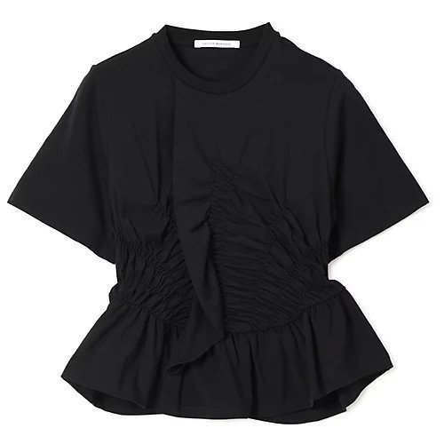 【セシリー バンセン/CECILIE BAHNSEN】のACE T-SHIRT JERSEY インテリア・キッズ・メンズ・レディースファッション・服の通販 founy(ファニー) ファッション Fashion レディースファッション Fashion for Women トップス・カットソー Cut & Sew Tops シャツ・ブラウス・オフィスカジュアル Elegant Blouses & Button-Ups ロングTシャツ・Tシャツ Longline T-Shirts & Tees 2025年 2025 2025-2026秋冬・A/W Autumn/Winter 2025–26 AW25–26 ギャザー Gathered, Ruffled コンパクト Compact, Small Size フリル Frill, Ruffle ペプラム Peplum, Flared Hem 洗える Machine Washable BLACK|ID: prp329100004840522 ipo3291000000035272084