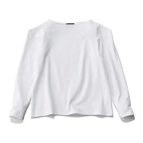 【エムセブンデイズ/M7days】の【東原妙子さんコラボ】【洗える】パワショル長袖Tシャツ インテリア・キッズ・メンズ・レディースファッション・服の通販 founy(ファニー) 　ファッション　Fashion　レディースファッション　Fashion for Women　トップス・カットソー　Cut & Sew Tops　シャツ・ブラウス・オフィスカジュアル　Elegant Blouses & Button-Ups　ロングTシャツ・Tシャツ　Longline T-Shirts & Tees　洗える　Machine Washable　コラボ　Collaboration, Collab　コンパクト　Compact, Small Size　ショルダー　Shoulder, Shoulder Strap　トレンド　Trend, Trending Now　長袖　Long Sleeve, Full Sleeve　ボーダー　Border, Stripe　無地　Plain, Solid Color　オフホワイト|ID: prp329100004840573 ipo3291000000035310529