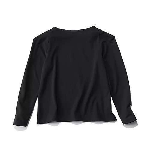 【エムセブンデイズ/M7days】の【東原妙子さんコラボ】【洗える】パワショル長袖Tシャツ インテリア・キッズ・メンズ・レディースファッション・服の通販 founy(ファニー) 　ファッション　Fashion　レディースファッション　Fashion for Women　トップス・カットソー　Cut & Sew Tops　シャツ・ブラウス・オフィスカジュアル　Elegant Blouses & Button-Ups　ロングTシャツ・Tシャツ　Longline T-Shirts & Tees　洗える　Machine Washable　コラボ　Collaboration, Collab　コンパクト　Compact, Small Size　ショルダー　Shoulder, Shoulder Strap　トレンド　Trend, Trending Now　長袖　Long Sleeve, Full Sleeve　ボーダー　Border, Stripe　無地　Plain, Solid Color　ブラック|ID: prp329100004840573 ipo3291000000035310533