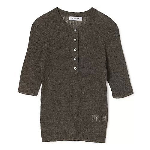 【サクラ/SACRA】のリブトップス インテリア・キッズ・メンズ・レディースファッション・服の通販 founy(ファニー) ファッション Fashion レディースファッション Fashion for Women トップス・カットソー Cut & Sew Tops コンパクト Compact, Small Size シアー Sheer, See-Through メランジ Melange, Mixed Yarn リネン Linen, Linen Fabric リラックス Relax, Relaxed Fit カーキ|ID: prp329100004843832 ipo3291000000035306441