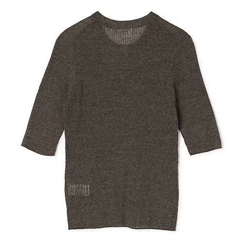 【サクラ/SACRA】の五分袖リブニット 人気、トレンドファッション・服の通販 founy(ファニー) 　ファッション　Fashion　レディースファッション　Fashion for Women　トップス・カットソー　Cut & Sew Tops　ニット　Knit Tops & Sweaters　コンパクト　Compact, Small Size　シアー　Sheer, See-Through　メランジ　Melange, Mixed Yarn　リネン　Linen, Linen Fabric　リブニット　Rib Knit, Ribbed Knit　リラックス　Relax, Relaxed Fit　other-2|ID: prp329100004843832 ipo3291000000036319433