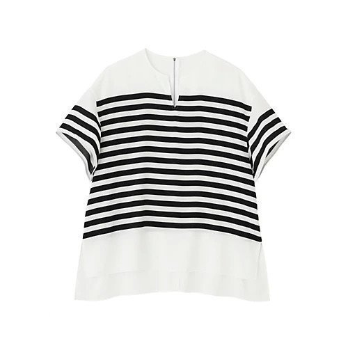 【アドーア/ADORE】のボーダープリントブラウス インテリア・キッズ・メンズ・レディースファッション・服の通販 founy(ファニー) 　ファッション　Fashion　レディースファッション　Fashion for Women　トップス・カットソー　Cut & Sew Tops　シャツ・ブラウス・オフィスカジュアル　Elegant Blouses & Button-Ups　おすすめ　Recommended / Our Picks　シルク　Silk, 100% Silk　ジョーゼット　Georgette, Semi-Sheer Fabric　スタンダード　Standard, Basic　ハンド　Hand, Handmade　フィット　Fit, Slim Fit　プリント　Print, Printed Pattern　ボーダー　Border, Stripe　モチーフ　Motif, Design Theme　ルーズ　Loose, Oversized　エレガント 上品　Elegant　夏　Summer　春　Spring　S/S・春夏　SS, Spring/Summer, Warm Season　ホワイト×ブラック|ID: prp329100004844171 ipo3291000000035311242