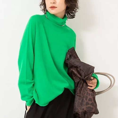 【リエミラー/Rie Miller】のPUREカシミヤタートルネックニット インテリア・キッズ・メンズ・レディースファッション・服の通販 founy(ファニー) 　ファッション　Fashion　レディースファッション　Fashion for Women　トップス・カットソー　Cut & Sew Tops　ニット　Knit Tops & Sweaters　タートルネック・ハイネックトップス　Turtlenecks & High-Neck Tops　2025年　2025　2025-2026秋冬・A/W　Autumn/Winter 2025–26 AW25–26　タートルネック　Turtleneck, High Neck　エレガント 上品　Elegant　グリーン|ID: prp329100004844203 ipo3291000000035311486