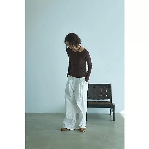 【マージュール/marjour】のSHOULDER CUTOUT RIB KNIT 人気、トレンドファッション・服の通販 founy(ファニー) 　ファッション　Fashion　レディースファッション　Fashion for Women　トップス・カットソー　Cut & Sew Tops　ニット　Knit Tops & Sweaters　ショルダー　Shoulder, Shoulder Strap　ジャケット　Jacket, Outerwear　スラックス　Slacks, Dress Pants　スリット　Slit, Slit Detail　バランス　Balance, Style Balance　フィット　Fit, Slim Fit　フェイク　Faux, Fake　フロント　Front, Front Design　ベーシック　Basic, Essential　ボトム　Bottoms, Lower Wear　ラップ　Wrap, Wrap Design　ワイド　Wide, Wide Fit　other-3|ID: prp329100004844559 ipo3291000000036049054