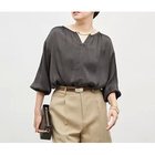 【ノーリーズ/NOLLEY'S】の楊柳サテン2WAYギャザーブラウス チャコールグレー|ID: prp329100004844567 ipo3291000000035317954