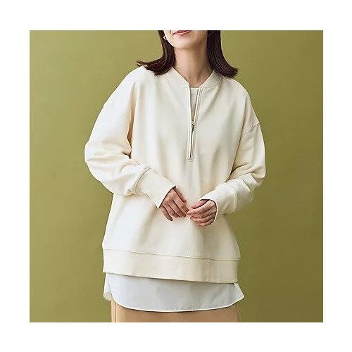 【エニー/ANY】のハーフジップスウェット インテリア・キッズ・メンズ・レディースファッション・服の通販 founy(ファニー) ファッション Fashion レディースファッション Fashion for Women トップス・カットソー Cut & Sew Tops レディースパーカー・カジュアルフーディー Casual Hoodies & Sweatshirts スウェット・クルーネックトップス Sweatshirts & Crewnecks / Relaxed Fit Sweat Tops 洗える Machine Washable カーゴパンツ Cargo Pants, Utility Pants 吸水 Absorbent, Quick-Dry ジップ Zip, Zipper スラックス Slacks, Dress Pants タートルネック Turtleneck, High Neck デニム Denim, Jeans Material ベーシック Basic, Essential ロング Long, Long-Length おすすめ Recommended / Our Picks エクリュ|ID: prp329100004845627 ipo3291000000035339418