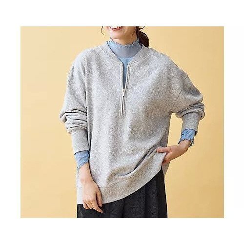 【エニー/ANY】のハーフジップスウェット インテリア・キッズ・メンズ・レディースファッション・服の通販 founy(ファニー) ファッション Fashion レディースファッション Fashion for Women トップス・カットソー Cut & Sew Tops レディースパーカー・カジュアルフーディー Casual Hoodies & Sweatshirts スウェット・クルーネックトップス Sweatshirts & Crewnecks / Relaxed Fit Sweat Tops 洗える Machine Washable カーゴパンツ Cargo Pants, Utility Pants 吸水 Absorbent, Quick-Dry ジップ Zip, Zipper スラックス Slacks, Dress Pants タートルネック Turtleneck, High Neck デニム Denim, Jeans Material ベーシック Basic, Essential ロング Long, Long-Length おすすめ Recommended / Our Picks ライトグレー|ID: prp329100004845627 ipo3291000000035339421