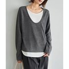 【スタイルデリ/STYLE DELI】のレイヤードUネックカットソートップス チャコール|ID: prp329100004846424 ipo3291000000035369481
