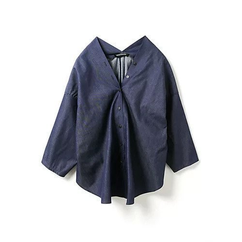 【ミズイロ インド/mizuiro ind】のVネックデニムシャツ 人気、トレンドファッション・服の通販 founy(ファニー) ファッション Fashion レディースファッション Fashion for Women トップス・カットソー Cut & Sew Tops シャツ・ブラウス・オフィスカジュアル Elegant Blouses & Button-Ups Vネックトップス V-Neck Tops / V-Cut Neckline Shirts デニム Denim, Jeans Material フロント Front, Front Design エレガント 上品 Elegant other-2|ID: prp329100004848400 ipo3291000000036051187