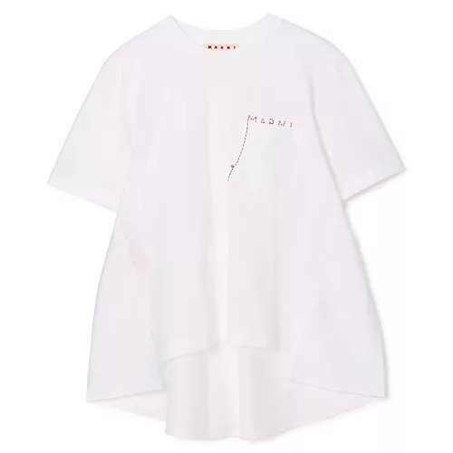 【マルニ/MARNI】のT-SHIRT インテリア・キッズ・メンズ・レディースファッション・服の通販 founy(ファニー) https://founy.com/ ファッション Fashion レディースファッション Fashion for Women トップス・カットソー Cut & Sew Tops シャツ・ブラウス・オフィスカジュアル Elegant Blouses & Button-Ups ロングTシャツ・Tシャツ Longline T-Shirts & Tees シンプル Simple, Minimal ハンド Hand, Handmade パターン Pattern, Design Print フロント Front, Front Design |ID: prp329100004848406 ipo3291000000036311977
