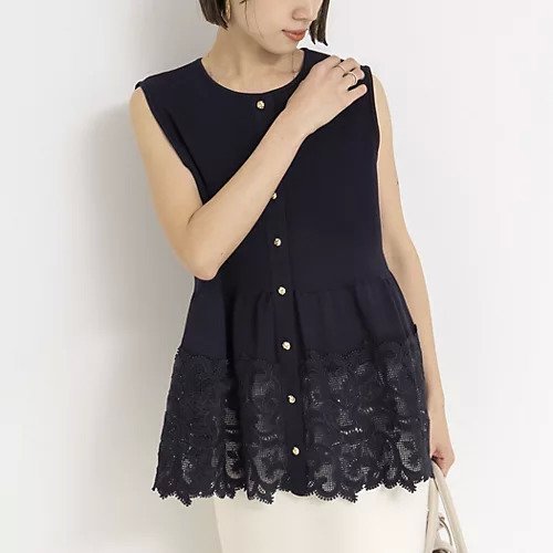 【ノーリーズ/NOLLEY'S】の《手洗い可能》レース付きペプラムベスト インテリア・キッズ・メンズ・レディースファッション・服の通販 founy(ファニー) ファッション Fashion レディースファッション Fashion for Women アウター Coat / Outerwear Collection トップス・カットソー Cut & Sew Tops ベスト&ジレ / 重ね着スタイル Vests & Gilets 2026年 2026 アクセサリー Fashion Accessories オケージョン Occasion Wear ベスト Vest, Waistcoat ペプラム Peplum, Flared Hem ミラノリブ Milano Rib, Milano Stitch レース Lace, Lace Fabric 透かし Cut-Out, Lacework ネイビー|ID: prp329100004849523 ipo3291000000035485574