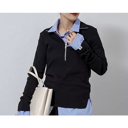 【ノーリーズ/NOLLEY'S】の【MAQWEL/マクウェル】COTTON RIBハーフジッププルオーバー インテリア・キッズ・メンズ・レディースファッション・服の通販 founy(ファニー) ファッション Fashion レディースファッション Fashion for Women トップス・カットソー Cut & Sew Tops カジュアルプルオーバー・ニットトップス Pullovers & Knit Tops / Casual Pullovers 2026年 2026 カットソー Cut and Sewn Top ブラック|ID: prp329100004849530 ipo3291000000035485712