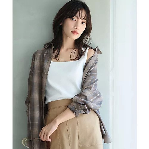 【エニー/ANY】のオンブレーチェックオーバーシャツ 人気、トレンドファッション・服の通販 founy(ファニー) 　ファッション　Fashion　レディースファッション　Fashion for Women　トップス・カットソー　Cut & Sew Tops　シャツ・ブラウス・オフィスカジュアル　Elegant Blouses & Button-Ups　インナー　Innerwear　チェック　Check, Plaid, Tartan　デニム　Denim, Jeans Material　バランス　Balance, Style Balance　ビスチェ　Bustier, Corset Top　フレア　Flare, Flared　プリーツ　Pleats, Pleated　ベスト　Vest, Waistcoat　羽織　Haori, Light Jacket　ロング　Long, Long-Length　おすすめ　Recommended / Our Picks　 other-1|ID: prp329100004849584 ipo3291000000035921066