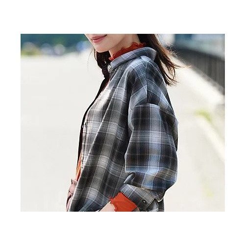 【エニー/ANY】のオンブレーチェックオーバーシャツ 人気、トレンドファッション・服の通販 founy(ファニー) 　ファッション　Fashion　レディースファッション　Fashion for Women　トップス・カットソー　Cut & Sew Tops　シャツ・ブラウス・オフィスカジュアル　Elegant Blouses & Button-Ups　インナー　Innerwear　チェック　Check, Plaid, Tartan　デニム　Denim, Jeans Material　バランス　Balance, Style Balance　ビスチェ　Bustier, Corset Top　フレア　Flare, Flared　プリーツ　Pleats, Pleated　ベスト　Vest, Waistcoat　羽織　Haori, Light Jacket　ロング　Long, Long-Length　おすすめ　Recommended / Our Picks　other-3|ID: prp329100004849584 ipo3291000000035921071